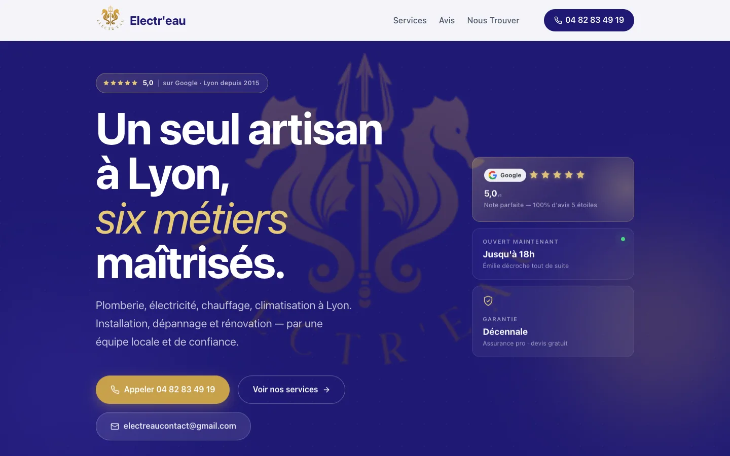 Electreau Lyon - exemple de projet web